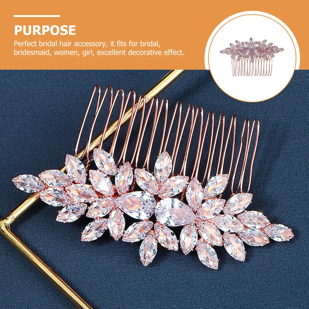 

Расческа для волос в форме капли с кристаллами для невесты, подружек невесты, вечеринок, элегантная хрустальная боковая расческа, сверкающий аксессуар для волос