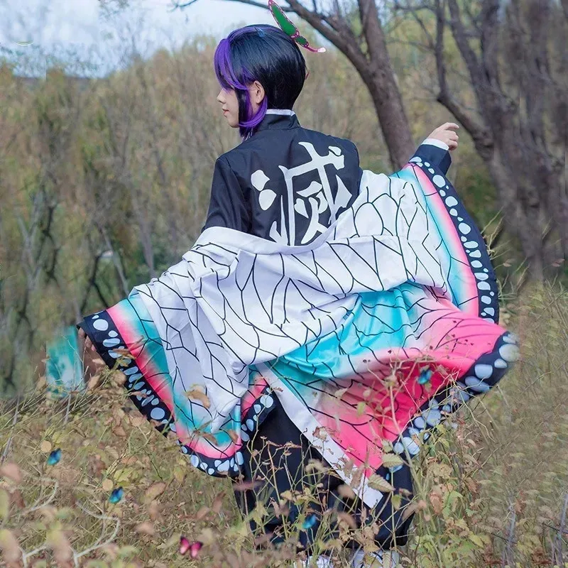 Bear's Den Anime Kochou Costume Parrucca Haori Shinobu Cosplay Demone Slayer Kimono Halloween C Nuovo 2025