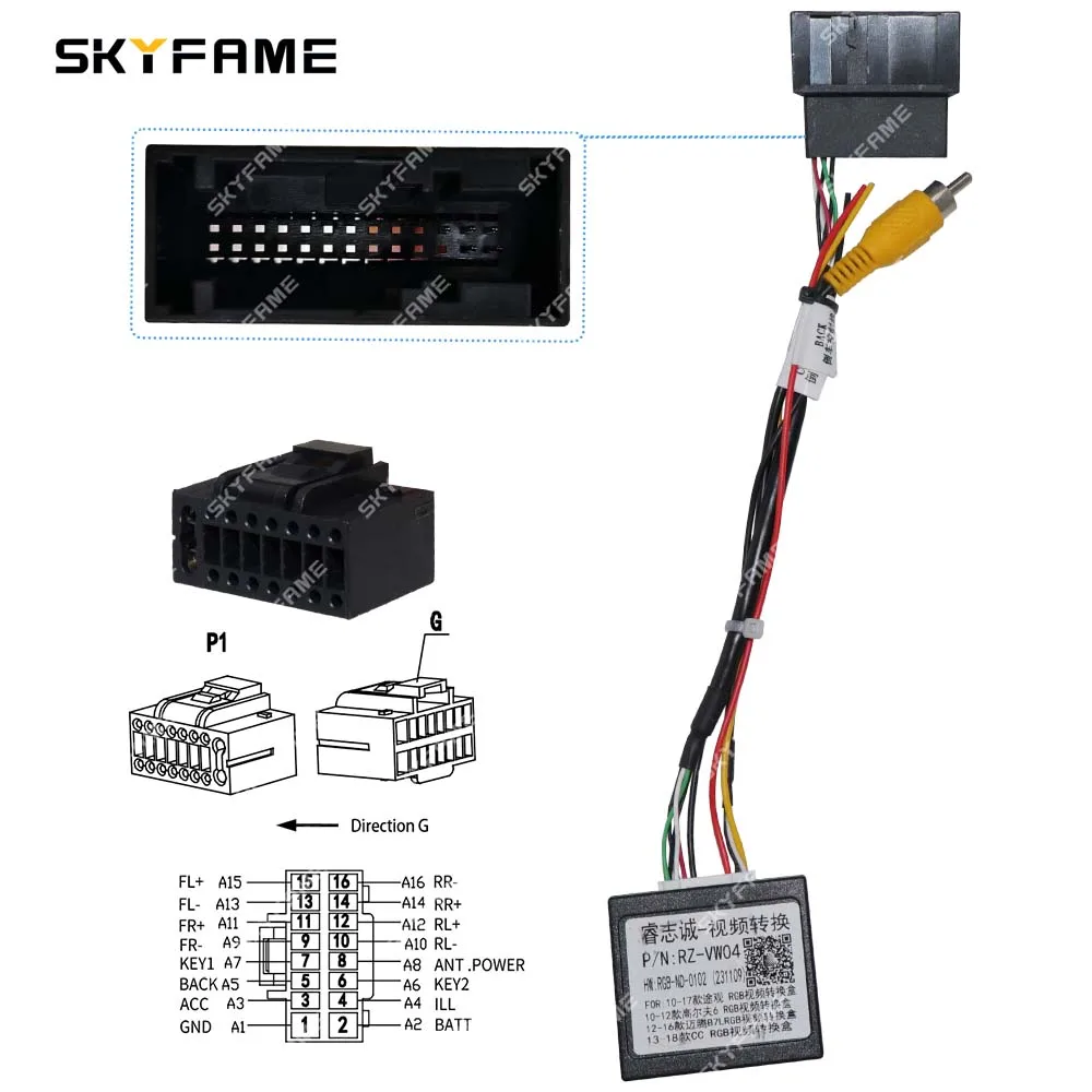Car Reverse Camera RGB Video Converter Box For Volkswagen Passat CC Tiguan Golf Magotan Jetta Polo Scirocco Touran G-RZ-VW54