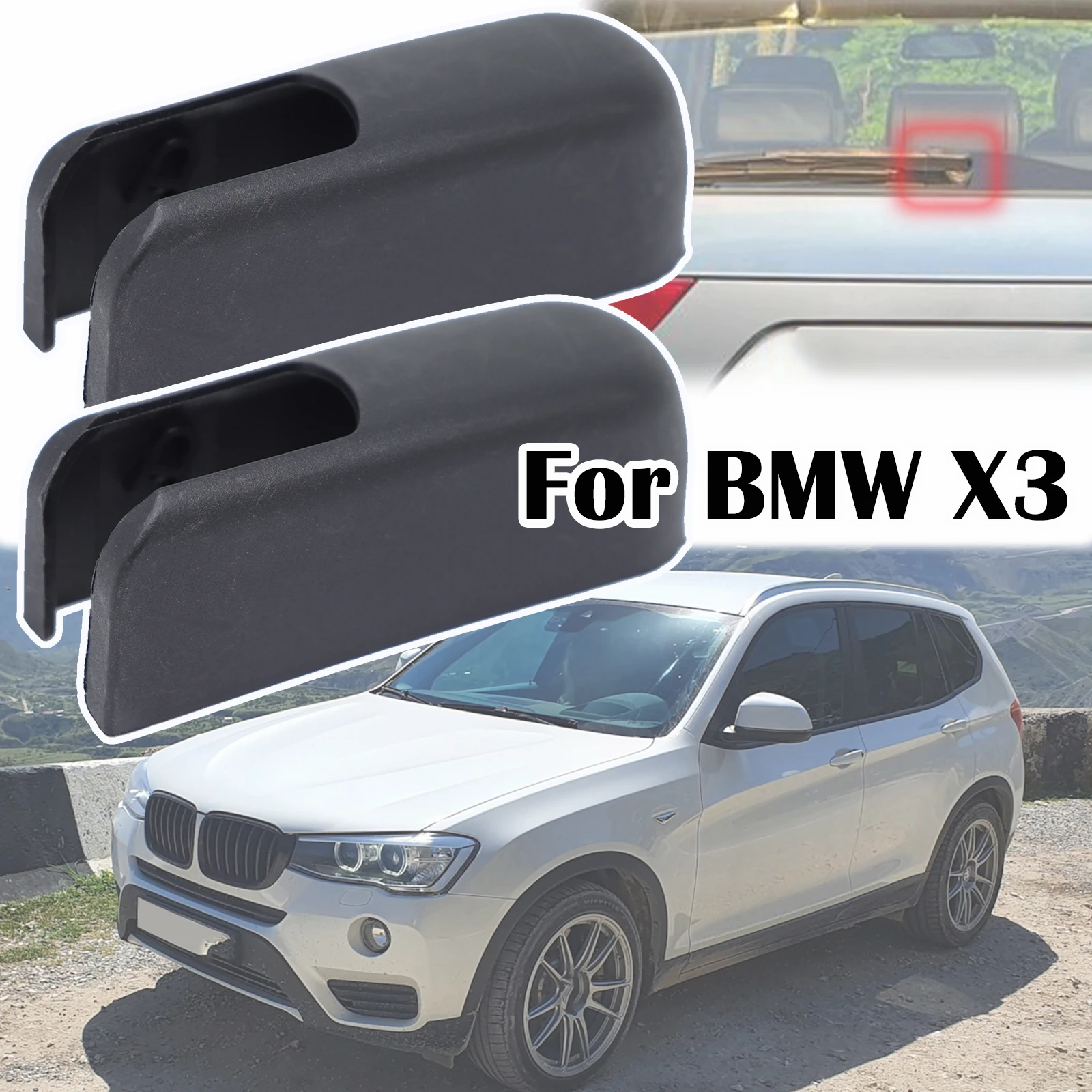 

For BMW X3 E83 2003 2004 2005 2006 2007 - 2010 Rear Windshield Windscreen Wiper Arm Blade Rocker Cap Replacement Accessories