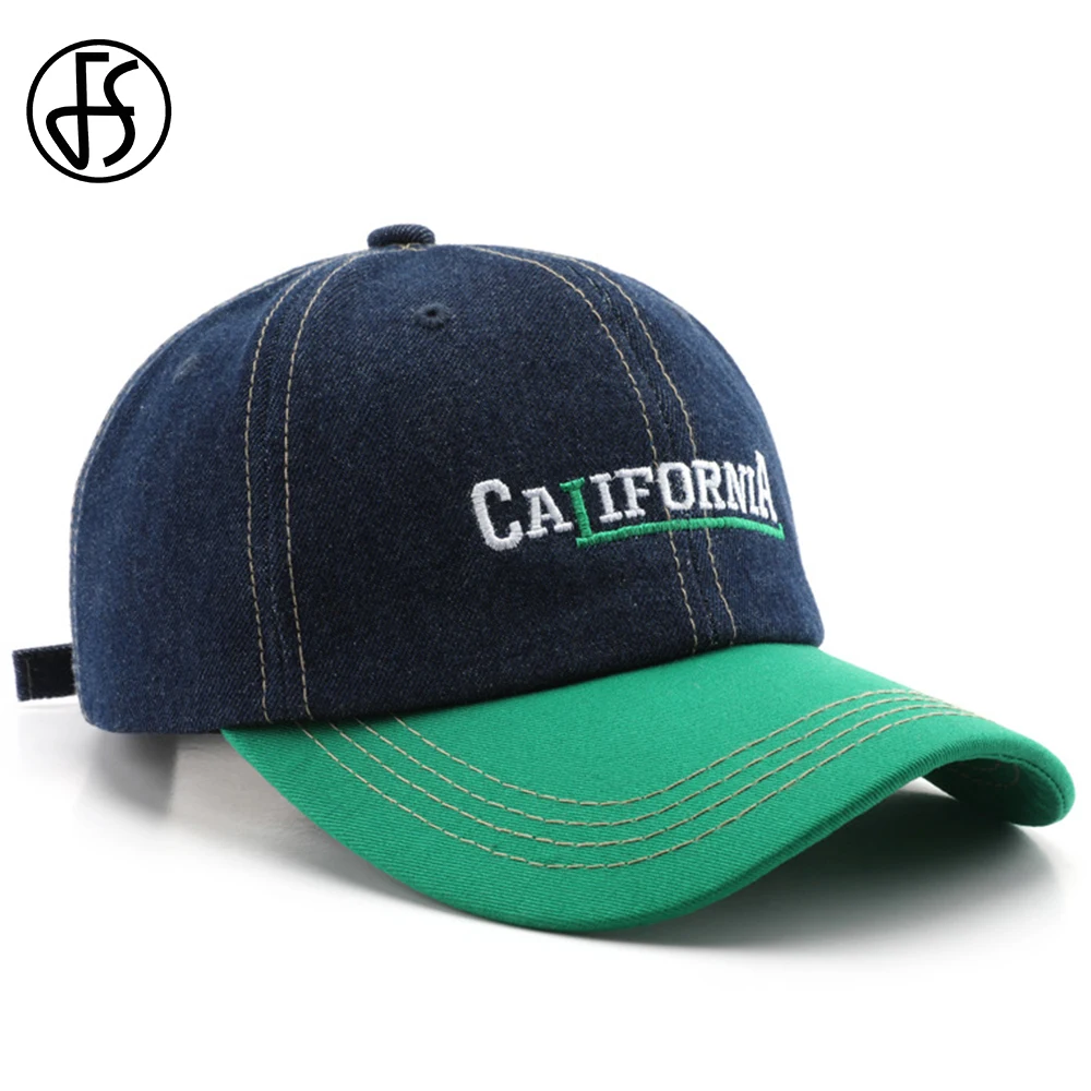 

FS Stylish Blue Green Denim Hat For Men Women Brand Letter Embroidery Baseball Cap Streetwear Hip Hop Caps Bone Masculino 2025