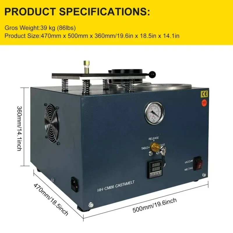 Hot saleJewelry Vacuum Casting Machine Gold Silver Copper Melting Furnace for Jewelry Making Metal