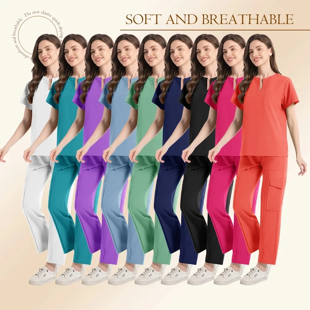 

Высококачественная медицинская одежда для женщин, униформа медсестры, лабораторное пальто, унисекс, оптовая продажа, топы и брюки, костюмы, скрабы для кормления, комплект униформы