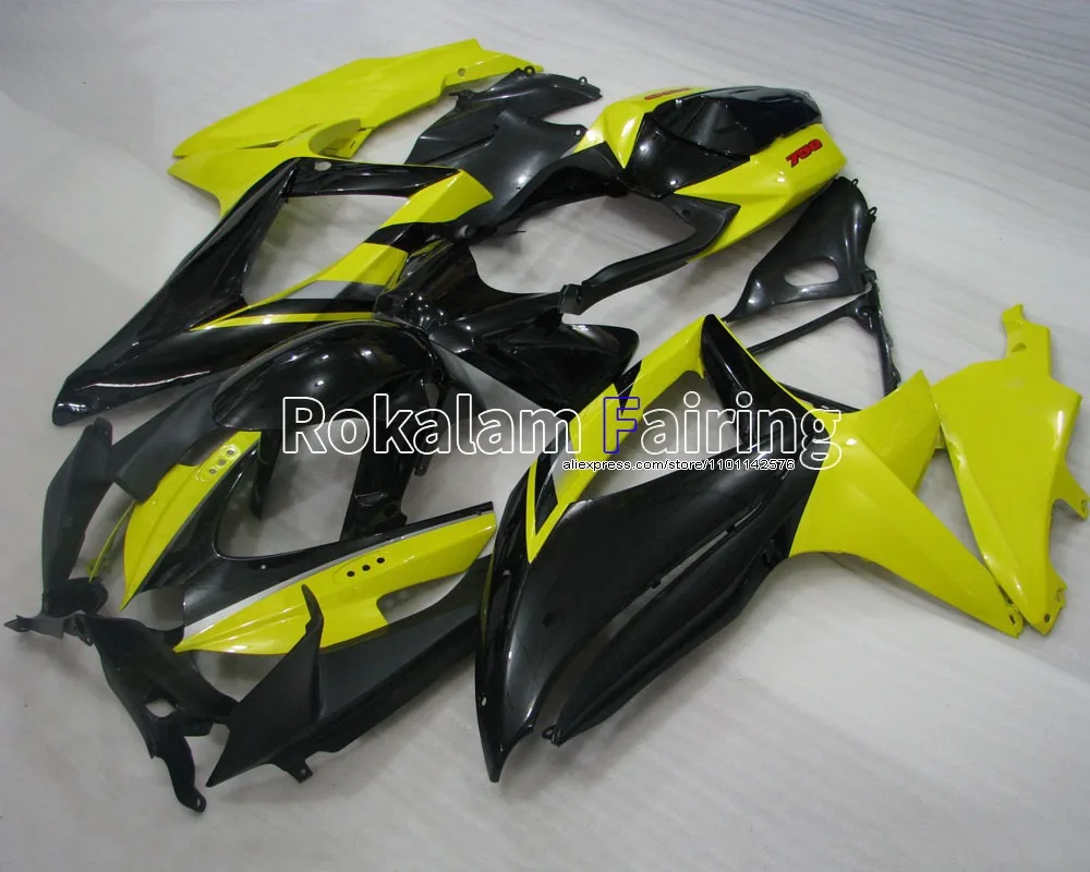 For Suzuki GSX-R600 GSXR750 K8 08 09 10 GSXR600 GSX-R750 2008 2009 2010 Yellow Black Motorbike Fairing (Injection molding)