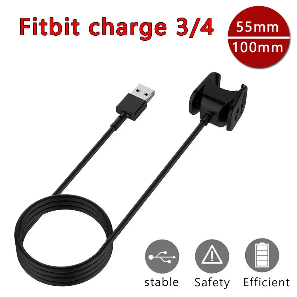 

USB Charger for Fitbit Charge 3 4 Smart Watch Charging Cable Smart Watch Accessories Charger Dock Adapter