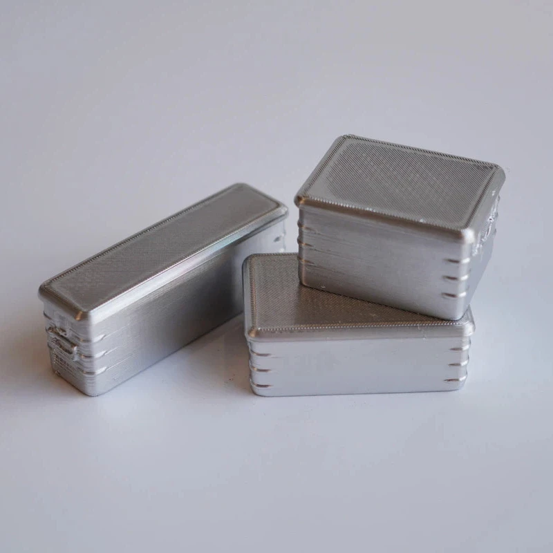 Universal 1/10 RC Cosmetic Decor Parts, 3Pcs Aluminum Case Scale Models, Mini Storage Suitcase Luggage Scene Decor Accessories