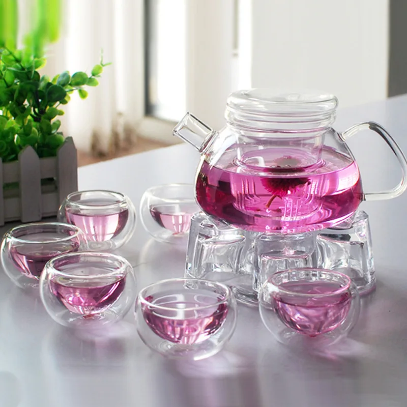 Heat-Resistant Glass Complete Herbal Pot With Filter Kung Fu Opening Gift Holiday Tea Set