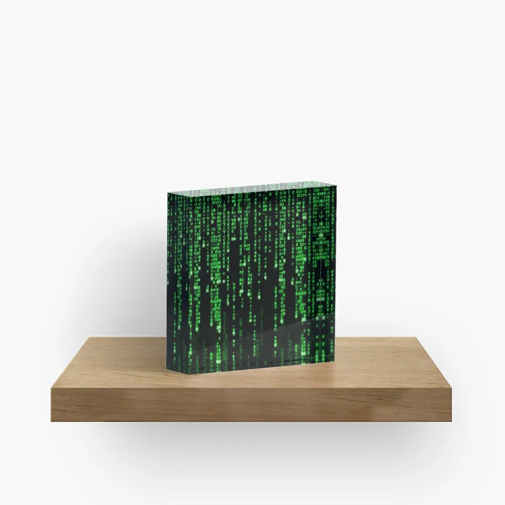 Binary Code The Matrix Program  Acrylic Block Decor Wedding Family Decoration Stamping Fashionable Board  Home Room Funny Cute