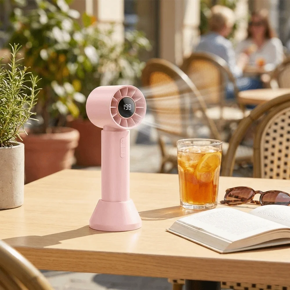 New Compact Design Mini Fan Rechargeable Lightweight Handheld Fan USB Powered Portable Personal Air Cooler Office Use