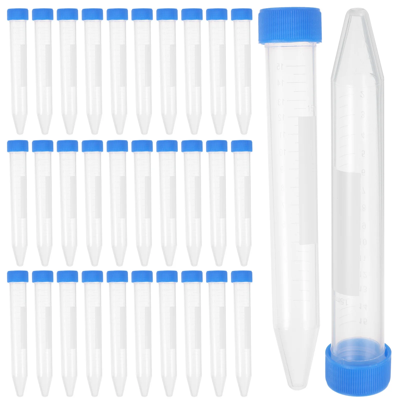 50 قطعة 15 مللي أنابيب الطرد المركزي مع تصميم مقياس واضح جدران ناعمة شفافة فائقة لاختبارات المختبر أنبوب الطرد المركزي