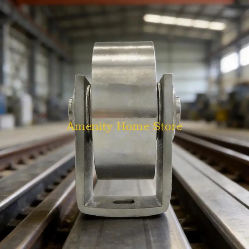 F26C Enclosed Bearing Pulley Wheel with Flat Rolling Face and Defined Mounting Frame for Track Guide Installations Hardware