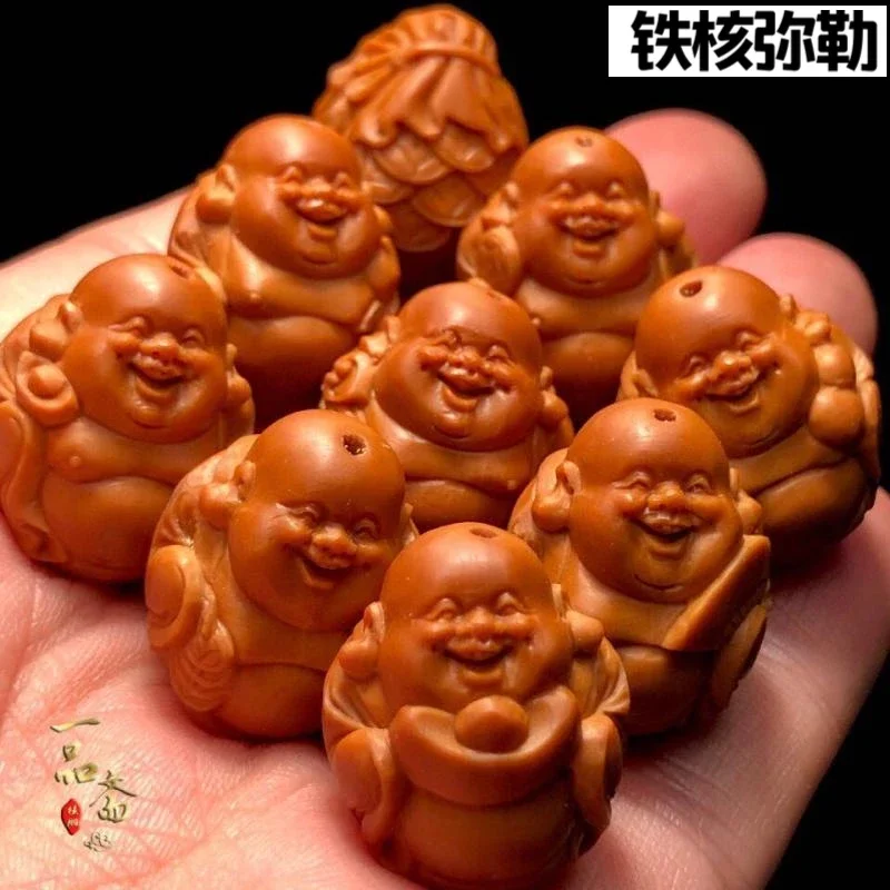 

Babao Shark Back Olive Nut Bracelet Men's Eight Maitreya Stone Carving Merin Iron Nuclear Seed Carved Smiling Buddha