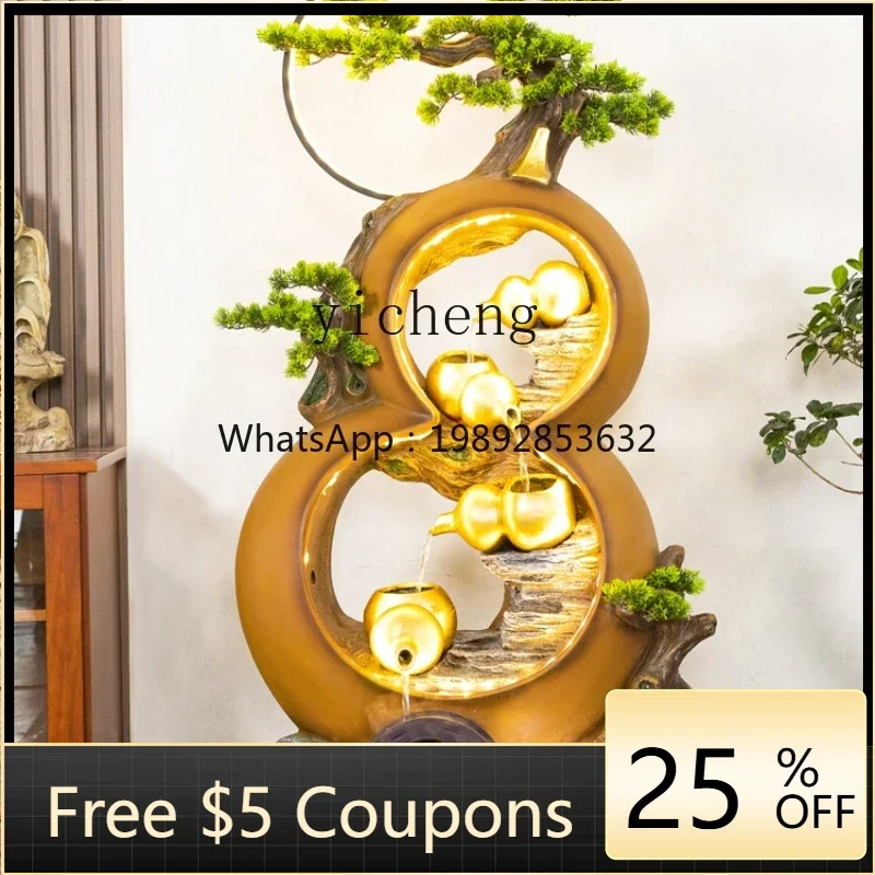 

U9 gourd flowing water ornament circulating water living room home decoration office feng shui wheel