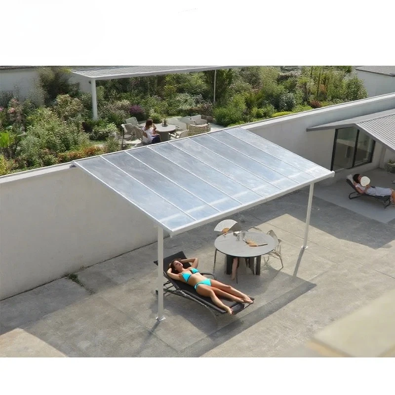 Best Selling Fireproof Awning Outdoor Window Rainproof Shade Car Aluminum Balcony Canopy Motion Light Patio Cover Roof