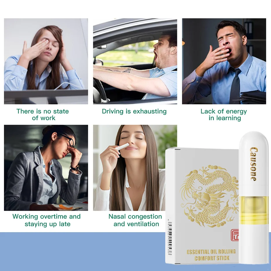 1Pc Dual-Use Nasal Inhaler and Roll-On Energy Stick, Refreshing and Invigorating Scent, Suitable for Fitness, Driving, Staying up Late, Working Overtime, and Late-Night Work, a Portable Essential.