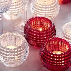 FY Crystal Glass Candle Holder Wedding Valentine's Day Romantic Candlelight Ornaments for Home Decor Insence Burner Candlestick