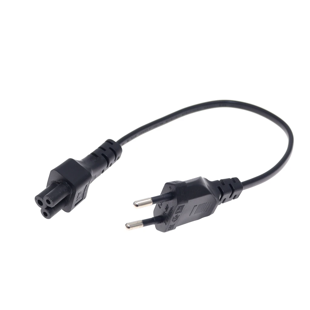 European Power Adapter Cord Cable 30cm EU Plug 2 Pin Male To IEC 320 C5 For Notebook Power Supply