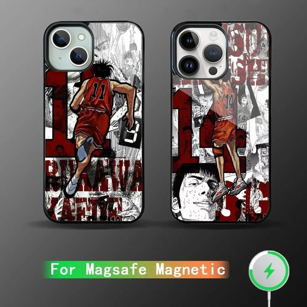 Anime S-SLAM D-DUNK Phone Case For IPhone 15 14 13 Pro Max 11 12 Mini Alex Mirror For Magsafe Wireless Charging Cover