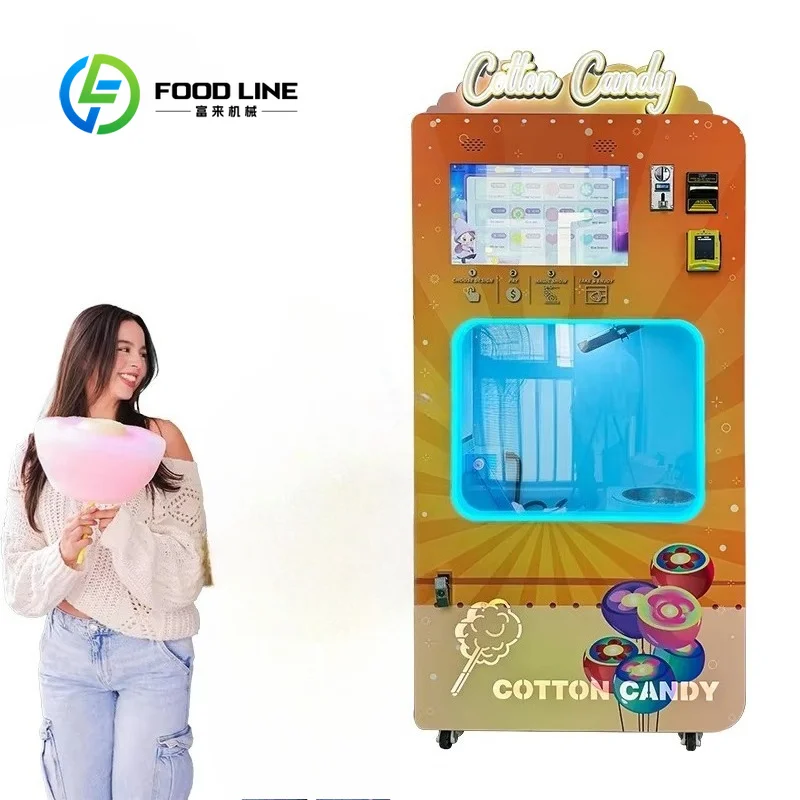 Customize New Upgrade Commercial Cotton Candy Making Machine 36 Kinds of Flowers Full Automatic Candy Floss Vending Machine