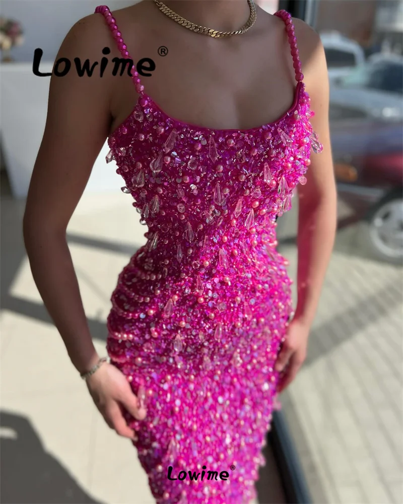 2024 Aso Ebi Red Prom Dress Crystals Beading Evening Party Wedding Birthday Engagement Gowns Dresses Robe De Soiree Custom Made