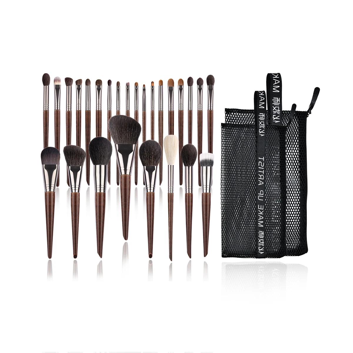 OVW Makeup Brush Set 26pcs Natural Goat Hair Foundation Powder Contour Brush Synthetic Blending Eyeshadow Liner Highlight