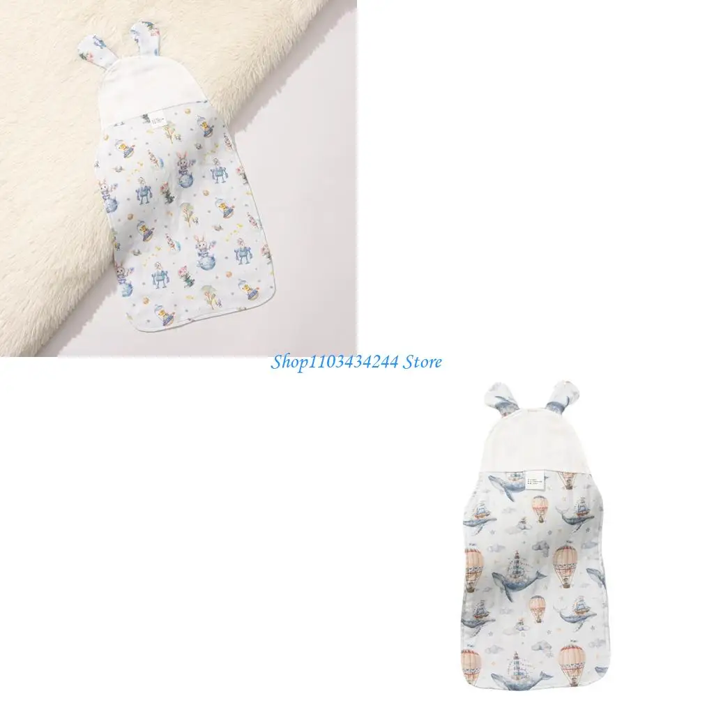 땀 흡수성 백 타올 만화 등받이 타올 유치원 보육원을위한 부드럽고 통기성 유아용 백 패드