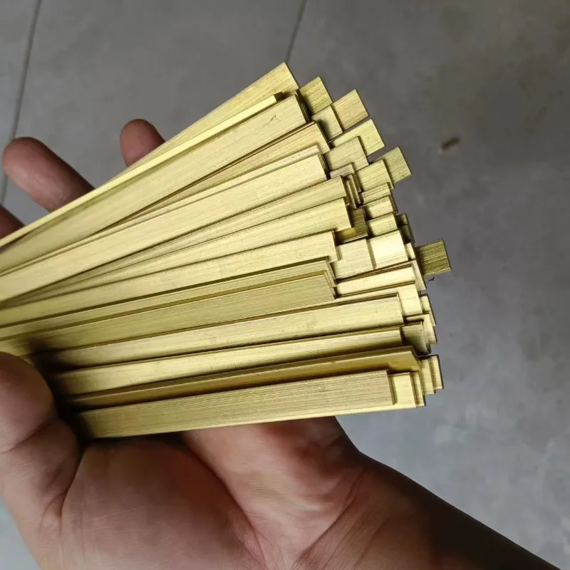 1-2pcs 500mm Brass Square Bar Solid Rod 1-15mm DIY Craft Tool Parts