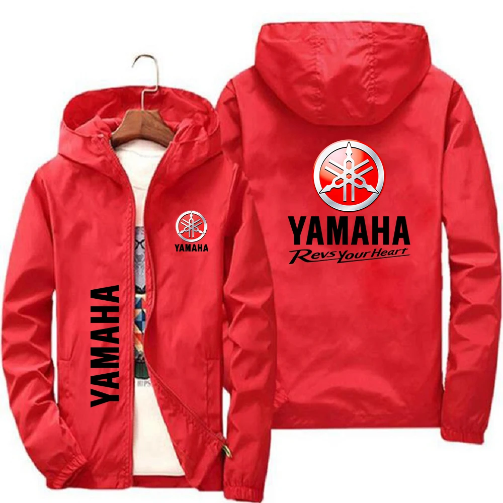 2026 new men's Yamaha motorcycle windproof hooded jacket men's