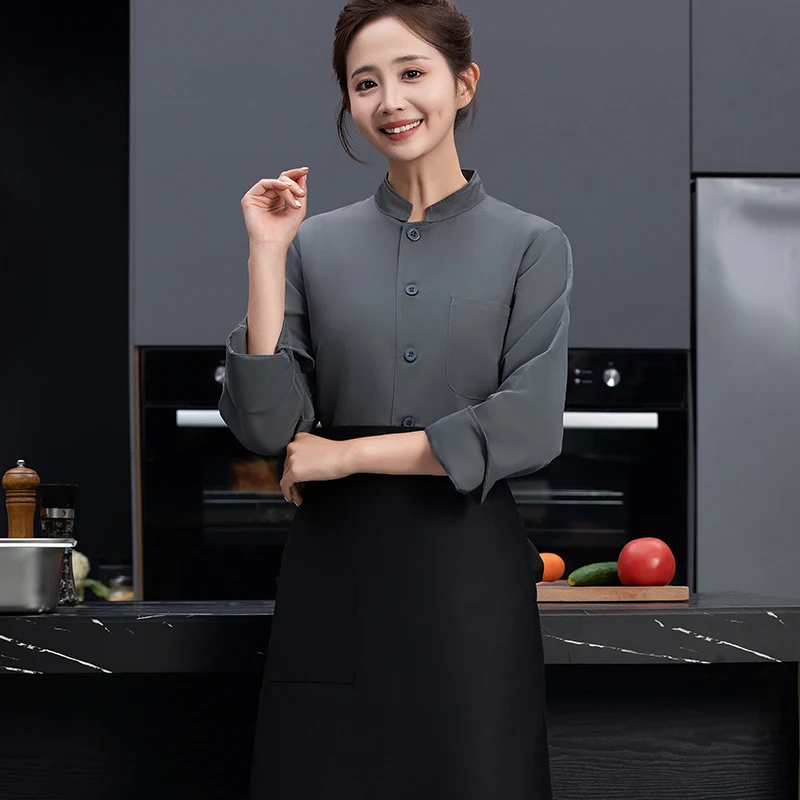 Nieuwe Chef-kok Jas Lange Mouw Unisex Mannen Vrouwen Restaurant Keuken Kleding Chef-kok Jas Uniform Kok Kleding Hotel Kostuum Ober