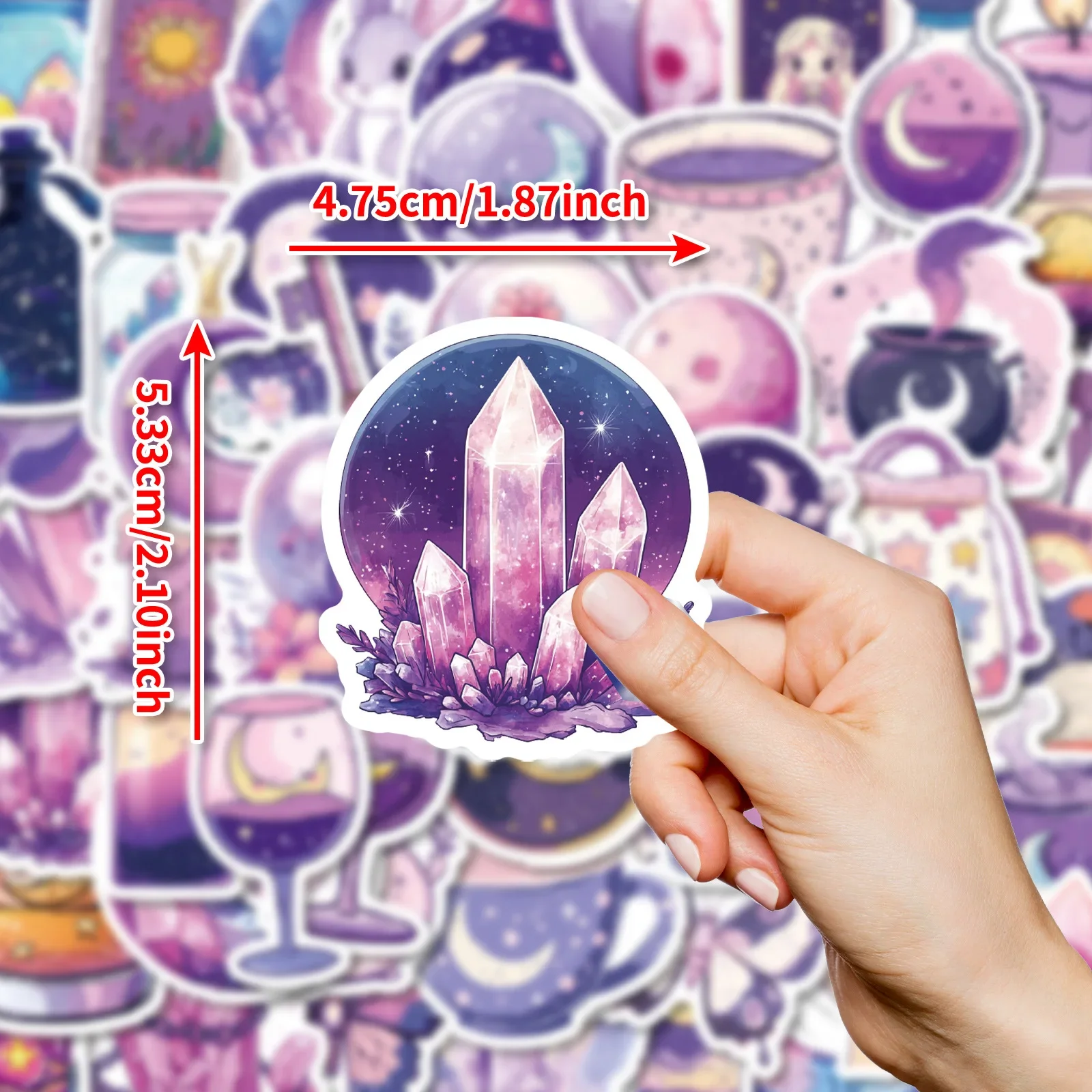 50PCS Magische Traum Mond Lila Cartoon Graffiti Aufkleber Für Gitarre Notebook Laptop Schreibwaren Auto Scrapbooking Aufkleber Kind Spielzeug