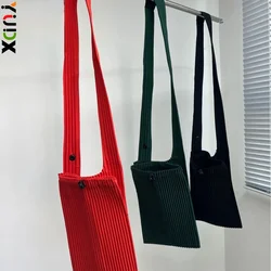 YUDX Miyake Crossbody Cell Phone Bag Pleated Solid Color Simple Multifunctional Men's Women's Shoulder Folding Crossbody Bag New