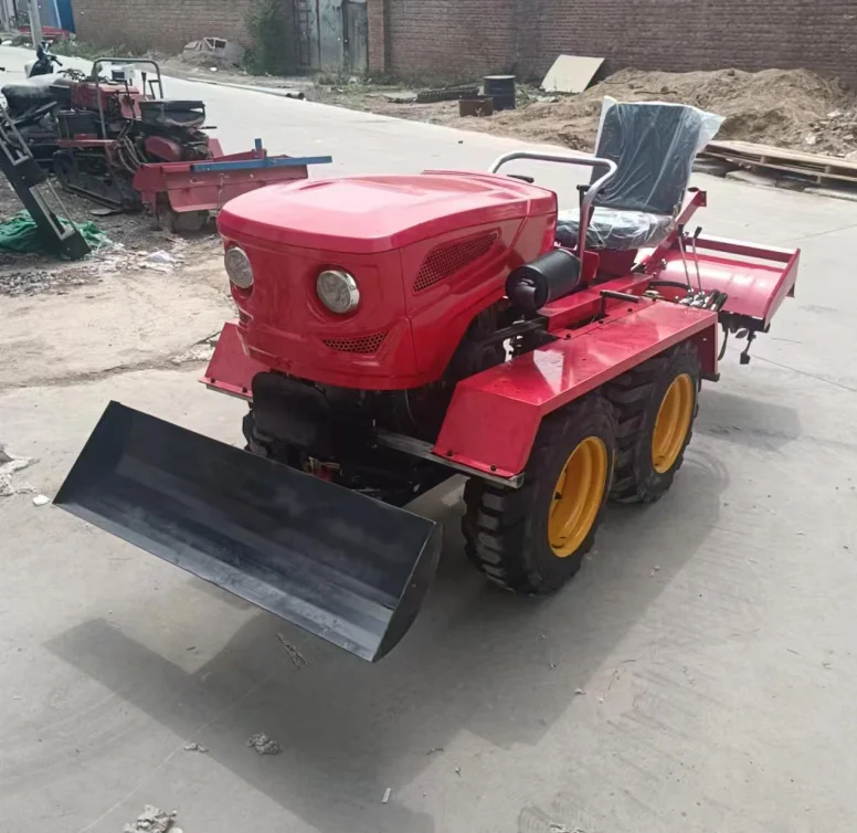 Track Type Rotary Tiller, Agricultural Machinery, Multifunctional Mini Tiller, Hand-held Tractor, Track Type Micro Tiller, 40HP