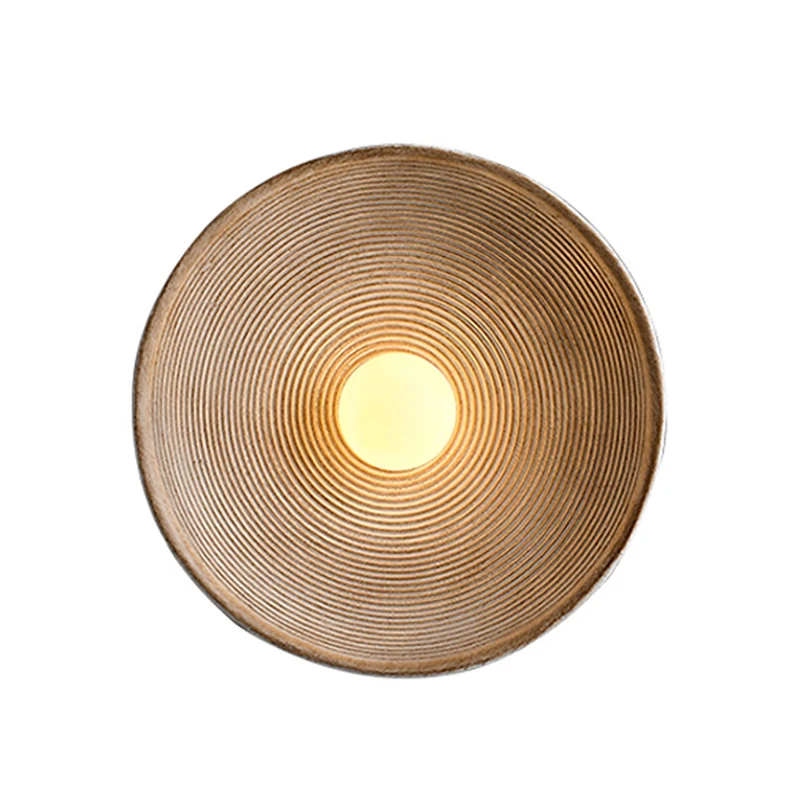 

Wabi-sabi Wall Mounted Light for Bedroom Bedside Wall Lamp Hotel Background Decoration Light Fixtures Vintage Resin Round Circle