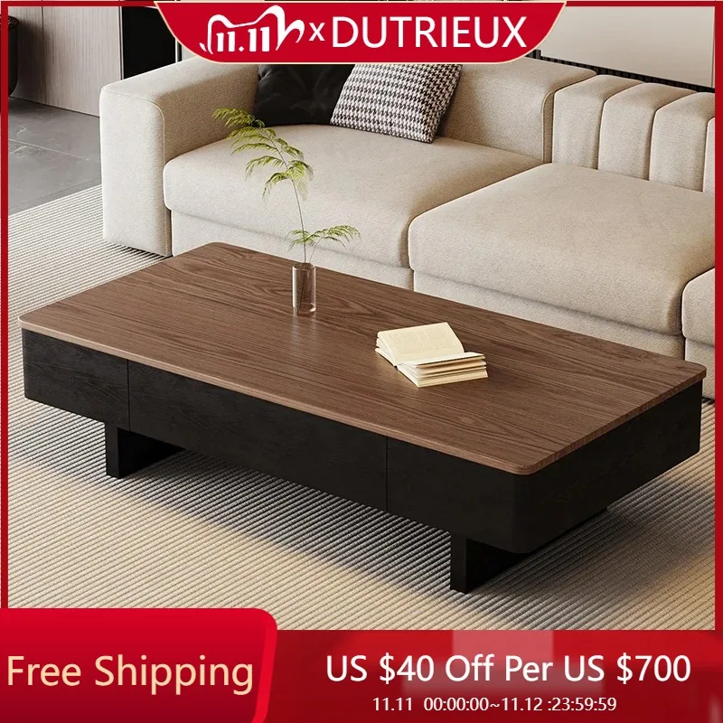 

Beauty Large Size Coffee Table Elegant Storage Service Dinner Coffee Tables Modern Wooden Kaffee Tische Living Room Decoration