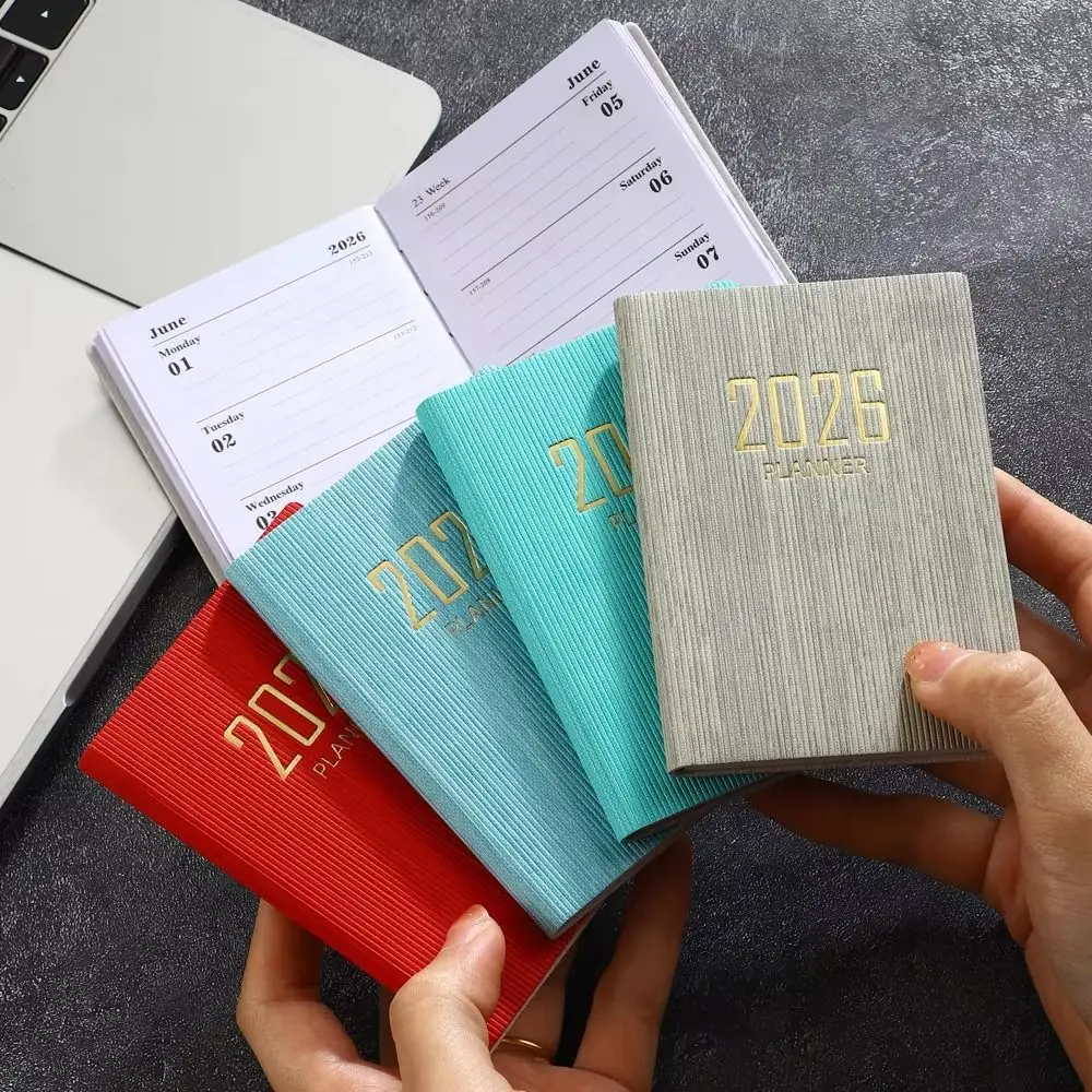 

2026 A7 Planner Book Mini Portable 64 Sheets 128 Page Agenda Book English Version Thin Design Pocket Diary Daily Schedule