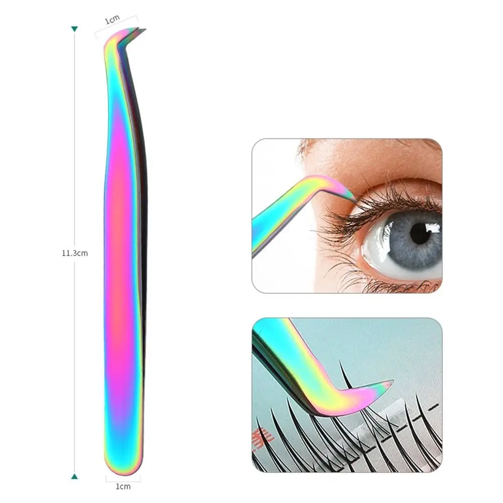 Stainless Steel Eyelash Tweezers Anti-static Grafting Eyebrow Hair Clip Professional Butterfly Eyelash Extension Clip Pliers