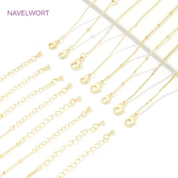 Wholesale Adjustable Chains 18K Gold Plated Necklace Chains Brass Lobster Clasp Thin Chain For DIY Necklace Making Accessories
