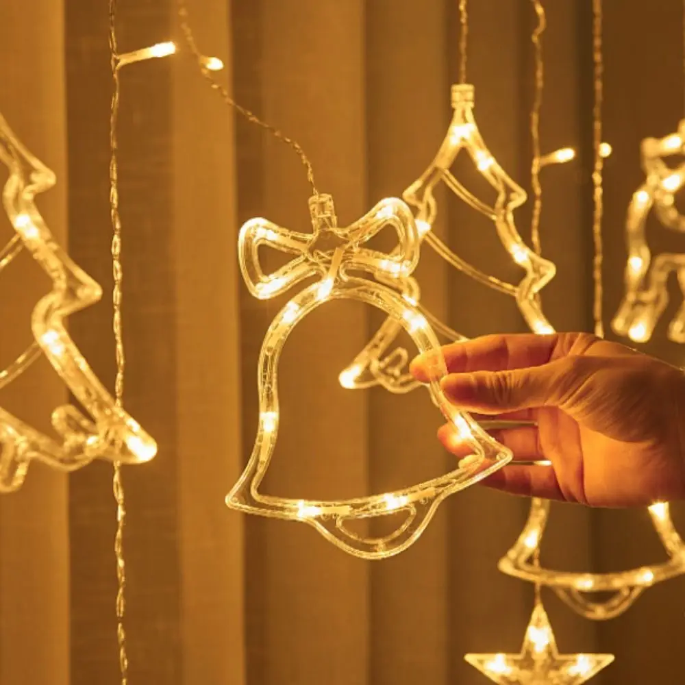 Lumières de Noël dégradées évidées à LED, ornements scintillants, guirlandes lumineuses extérieures du père Noël, 3.5m