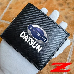 for Nissan datsun cross z 24z 26z 240z 280z mido ondo redigo mi-do on-do redi-go car carbon fiber leather wallet Card package