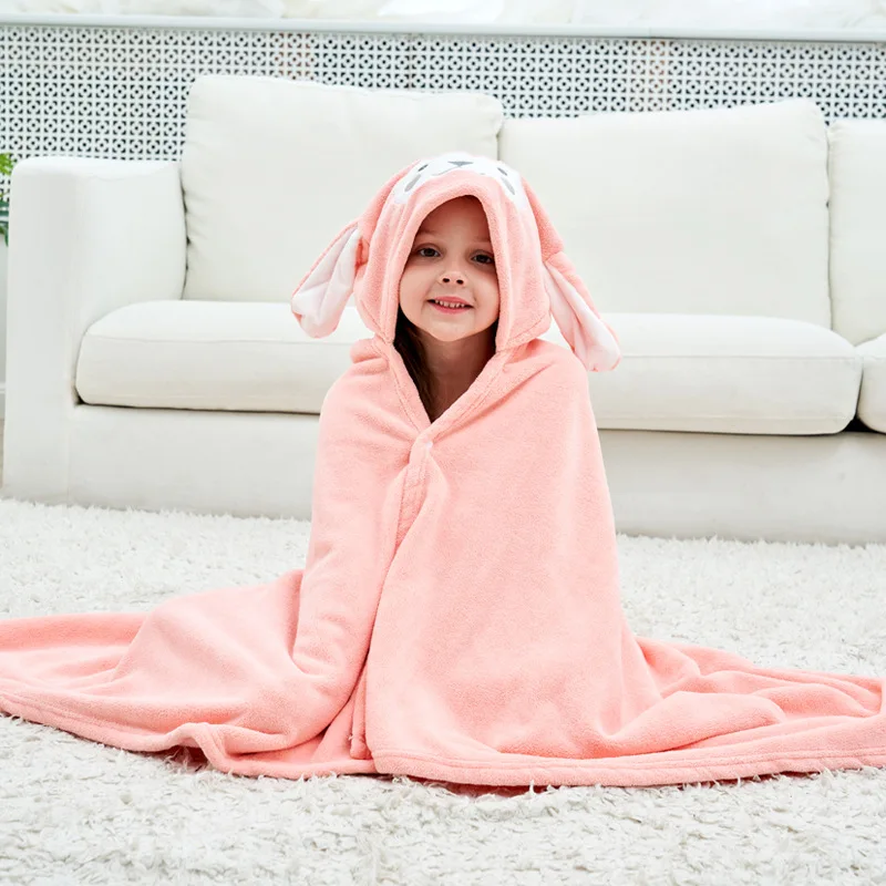 New Fashion Baby Hooded Towels Soft Bath Towel Blanket Warm Sleeping Swaddle Wrap Infant Cartoon Bebe Boy Girls Cloak Cape70*140