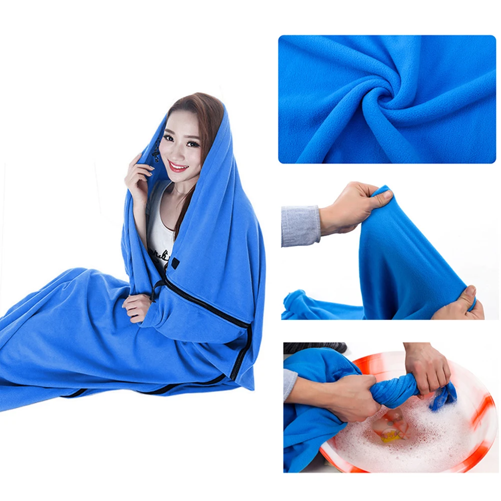 Portable Sleeping Bag Fleece Liner Lightweight Tent Bed For Outdoor Camping Hiking Backpacking Travel Warm Sleeping Bag Liner