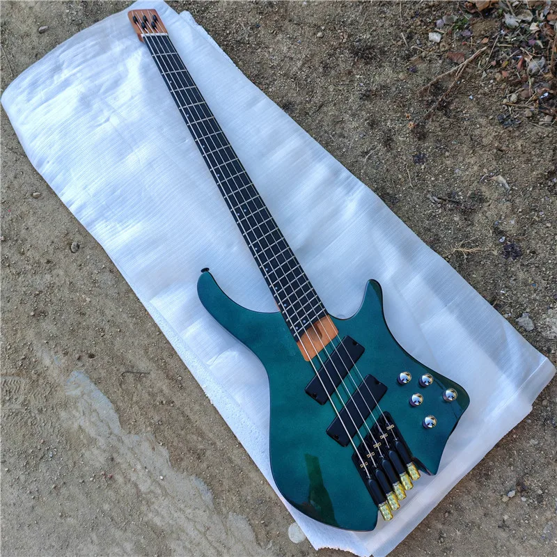 Fan Fretted 5 Strings Headless Electric Bass Guitar Mahogany Body Roasted Maple Neck  BJ824 818  829