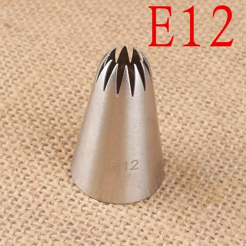 

Maifu E12# 12 Tooth Cream Decorating Mouth 304 Stainless Steel Baking DIY Tool Medium cookie cutter piping tips