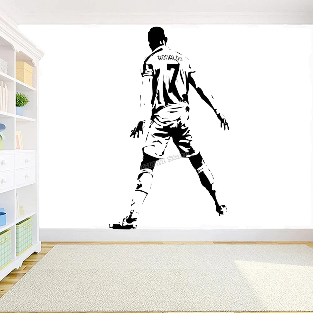 Ronaldo-Autocollant Mural en Vinyle pour Chambre d\'Enfant, Maillot de Football, Affiche de Joueur de dehors, Cadeau, A716