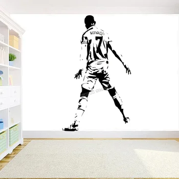 Ronaldo Wandtattoo Vinyl Aufkleber Fußball Fußball Jersey Wandaufkleber Kinderzimmer Schlafzimmer Dekor Kinder Poster Sport Spieler Geschenk A716