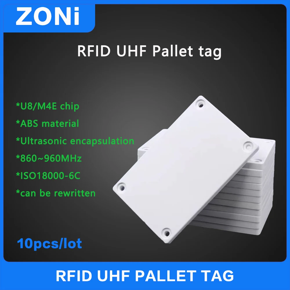 10 Uds UHF RFID estante de paleta etiqueta electrónica 18000-6C gestión de almacén 860-960MHz ABS etiqueta inteligente impermeable Chip U8/M4E