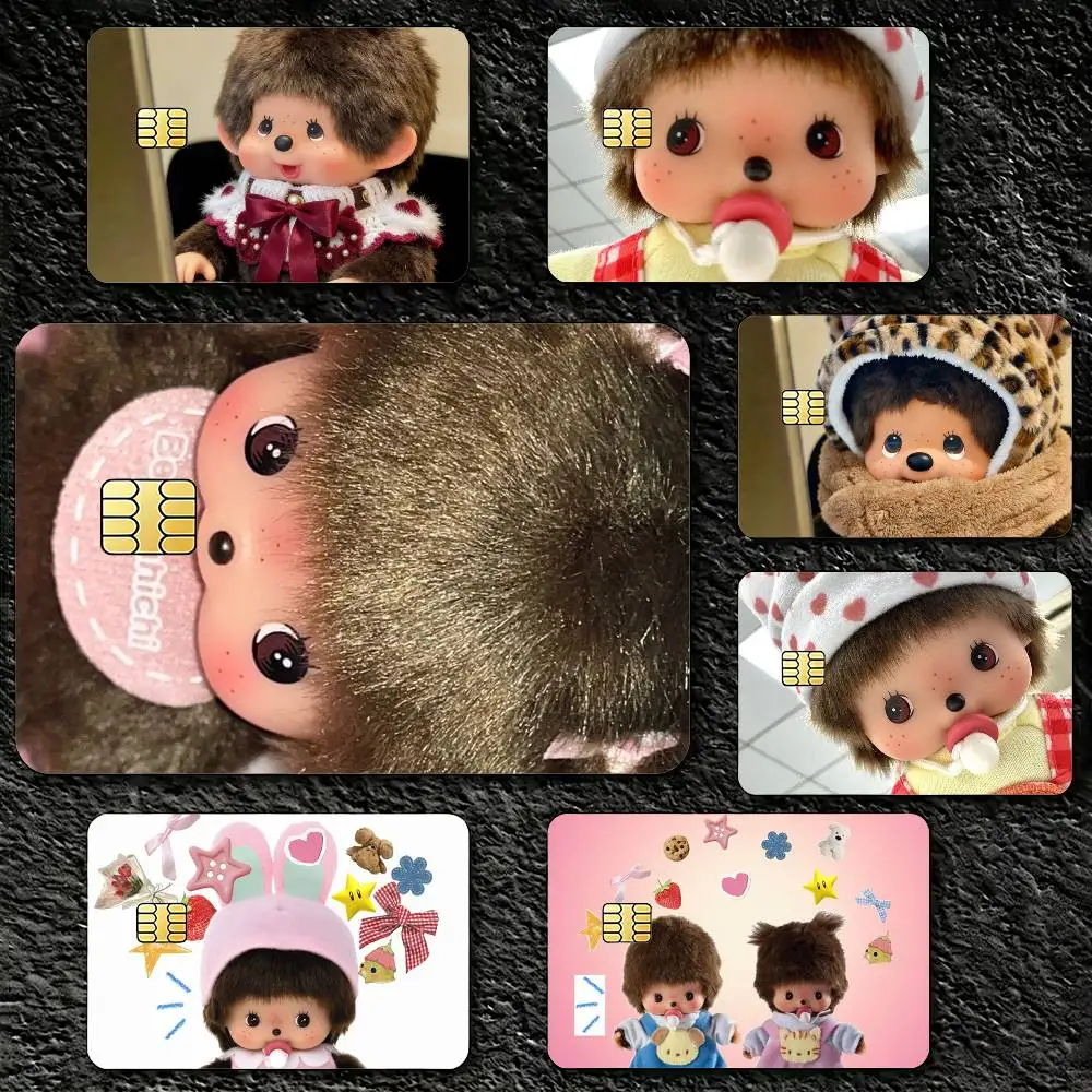Cute M-MonchhichiS Decorative Waterproof Film Skin Cover Credit Card Stickers Debit Front Bank Bus Pass