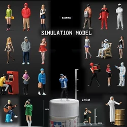 Painted Figures 1/64 Miniatures Figurine Mini Doll Model Creative Photography Sand Table Scene Props DIY Landscaping Display