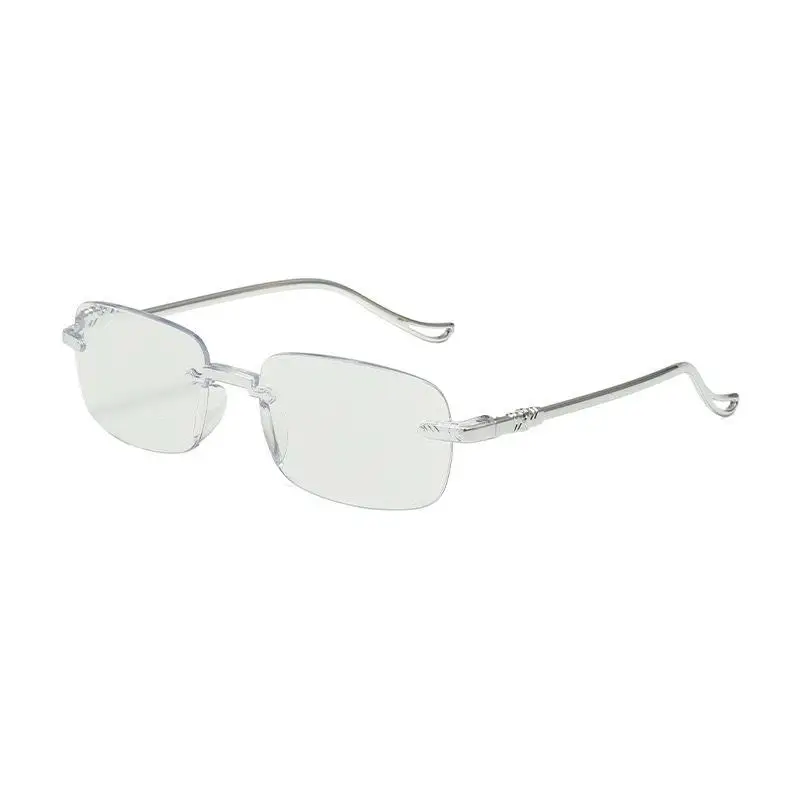 1/2Pcs + 100 ~ + 400 Randlose Anti Blau Licht Vintage Quadratischen Rahmen Lesen Brillen Für Männer frauen Weitsichtige Gläser – Detail 2