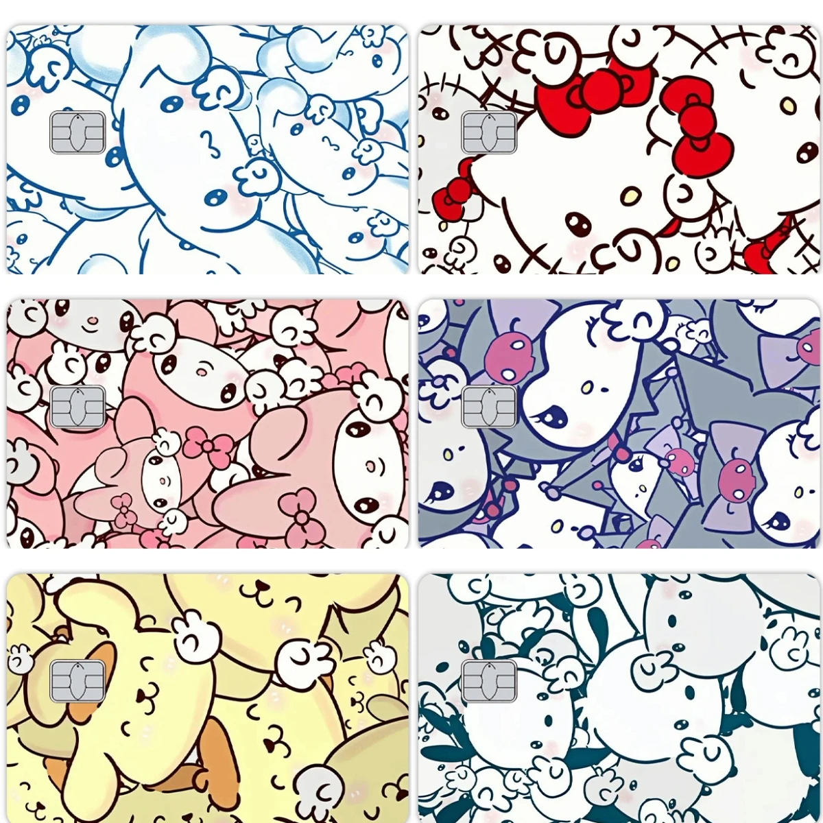 

Anime Hello Kitty Kuromi My Melody PVC Credit Card Skin Stickers Kawaii Cartoon Matte Film Tape for Bank Debit Card Cover Gifts
